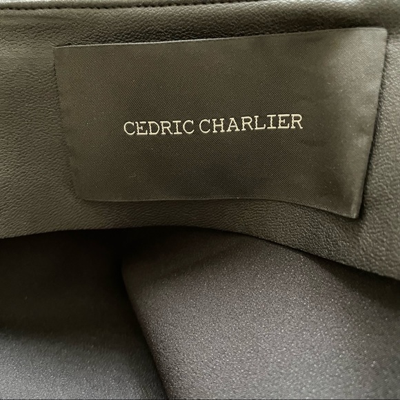 CEDRIC CHARLIER Faux Leather Pencil Skirt Black Size 8 - Picture 6 of 12